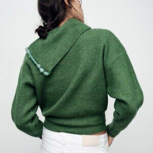 ZARA BALL TRIM KNIT SWEATER